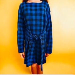 Zara girls checked dress with knot